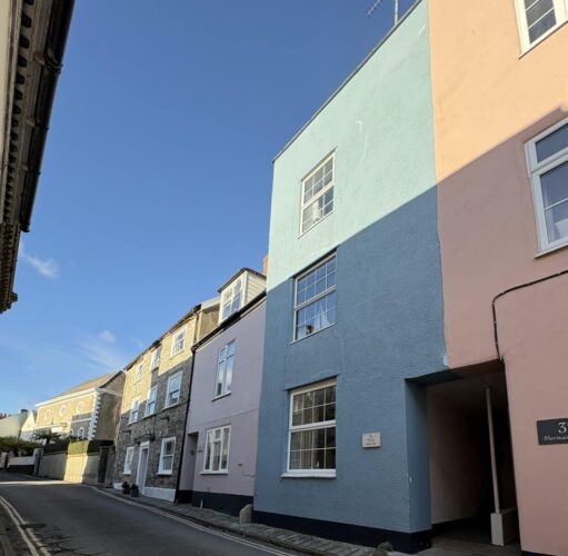 Exterior of Teal House in Coombe Street, Lyme Regis, UK