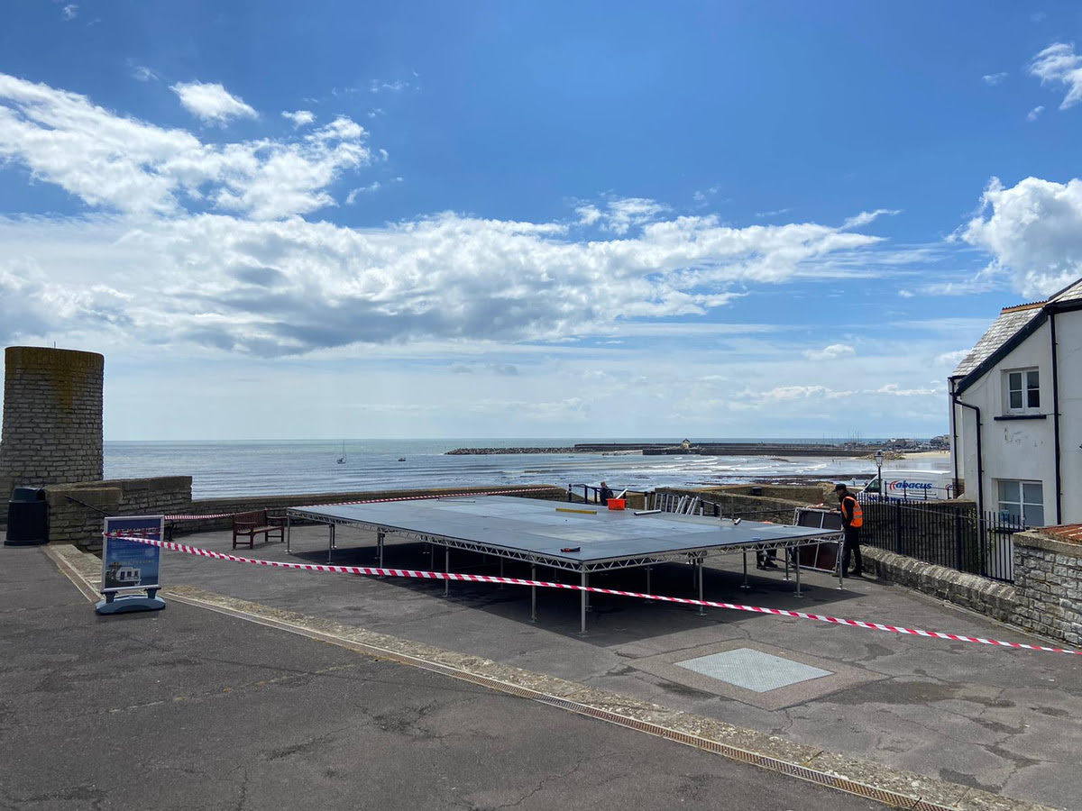 New stage at Marine Theatre in Lyme Regis for the Jazz Jurassica Festival event 27-31 May 2021